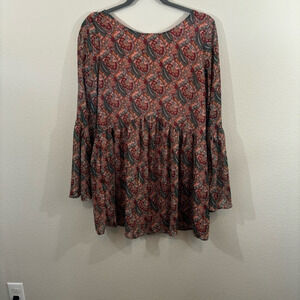 Buddy Love Short Mini Dress Sz S Long Sleeve Floral Romantic Open Back Spring